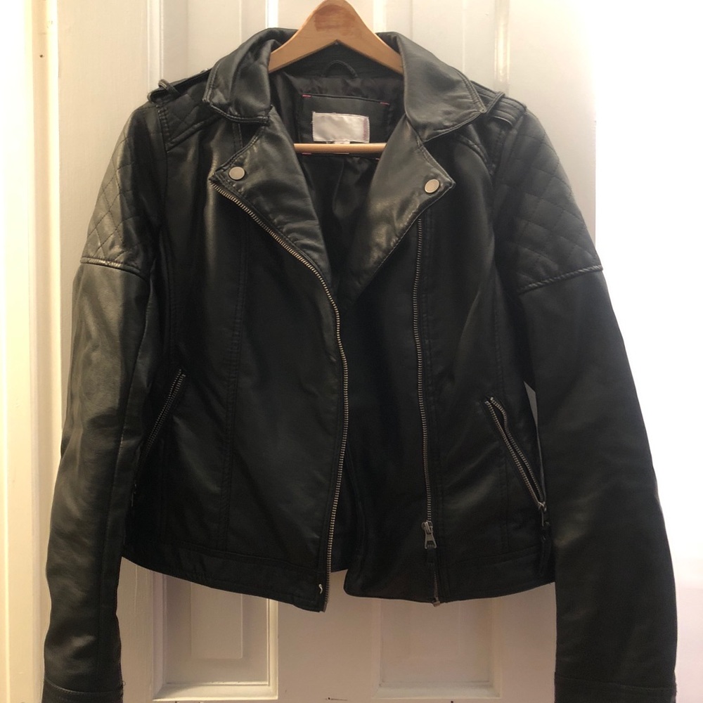 Black leather jacket